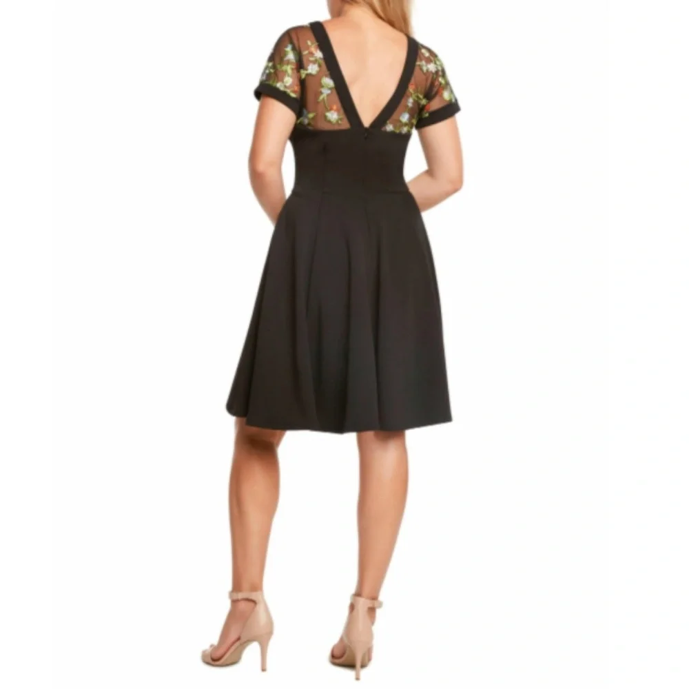 NWT Sweetheart Neckline Black Fit & Flare Dress - Picture 2 of 2